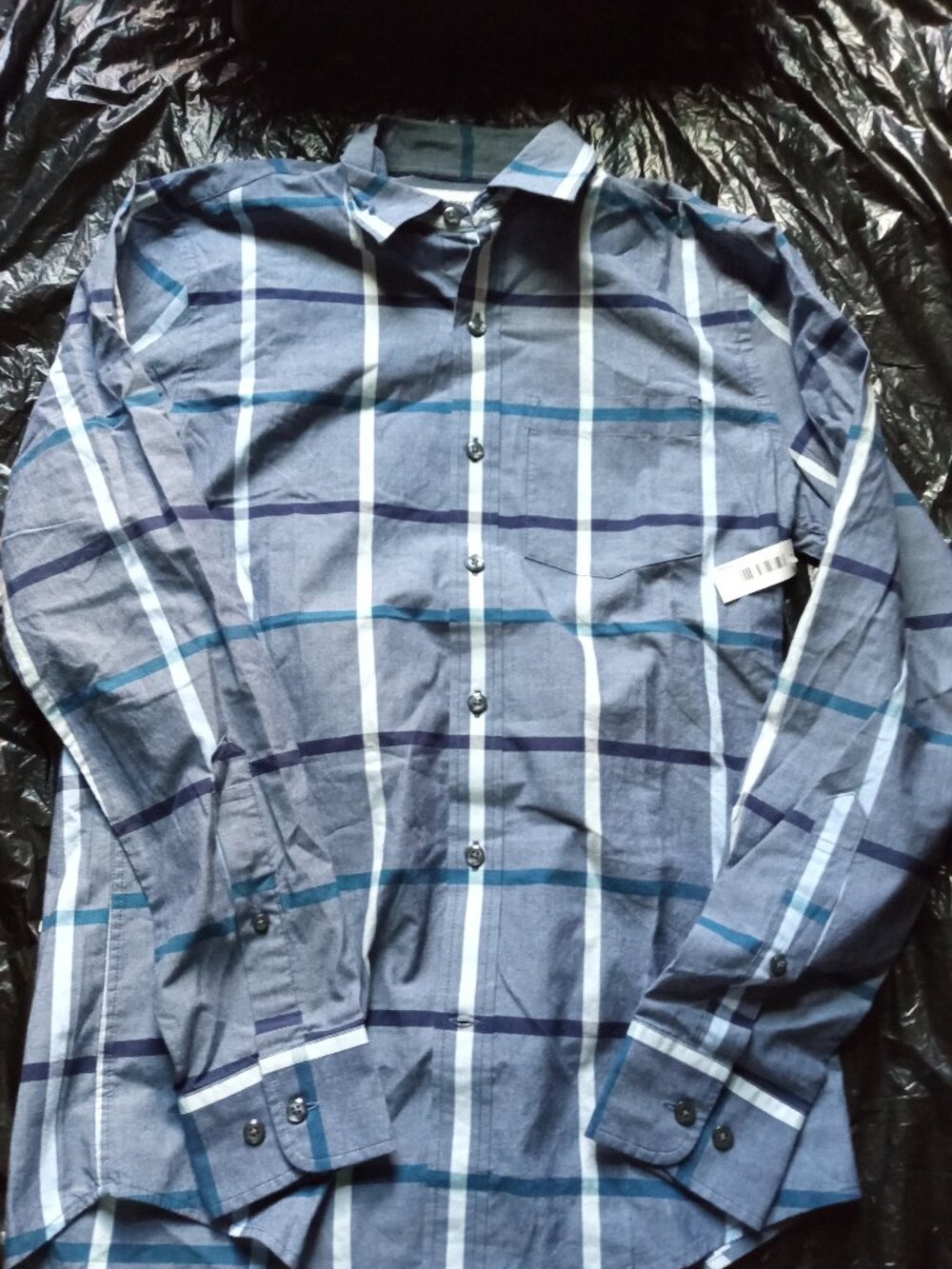 (Bundle Deal) NWT Amazon Essentials Blue Plaid Mens Slim XS Shirt